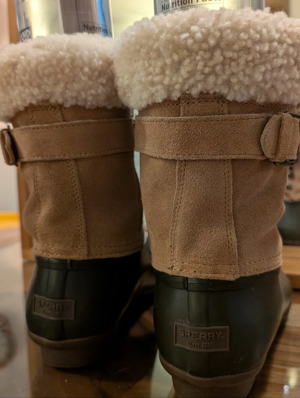 J.Crew Sperry Shearwater boots with buckle, Caramel, size 9, New Without Tags